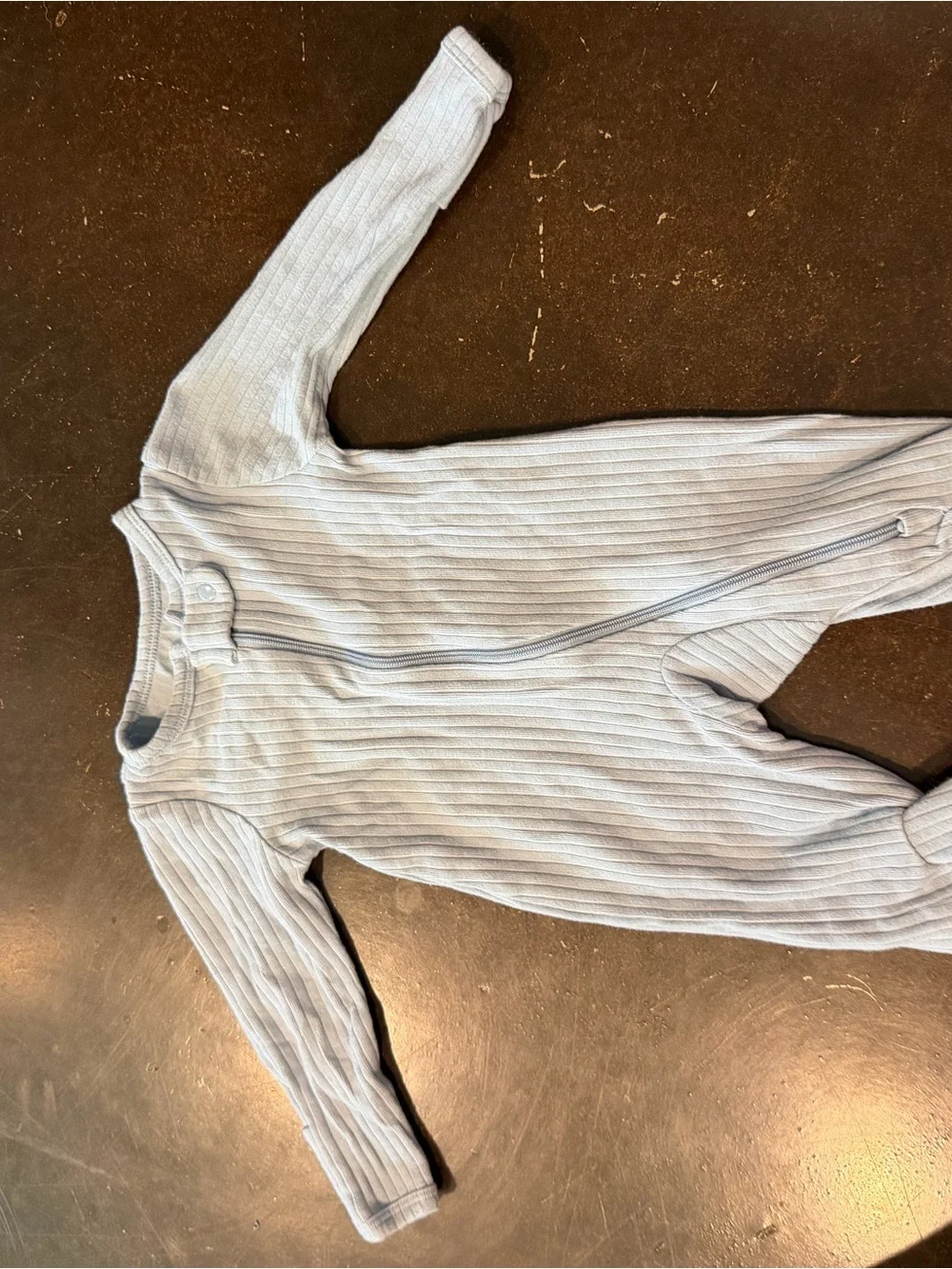 Soft Ribbed Blue Baby One-Piece Romper